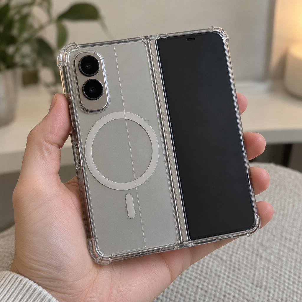 Clear Magnetic Bumper Case – iPhone Duo — in hand