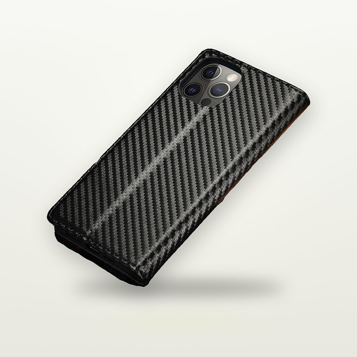 Carbon & Leather Flip MagSafe Case for iPhone 11–16 — GripLux (6)