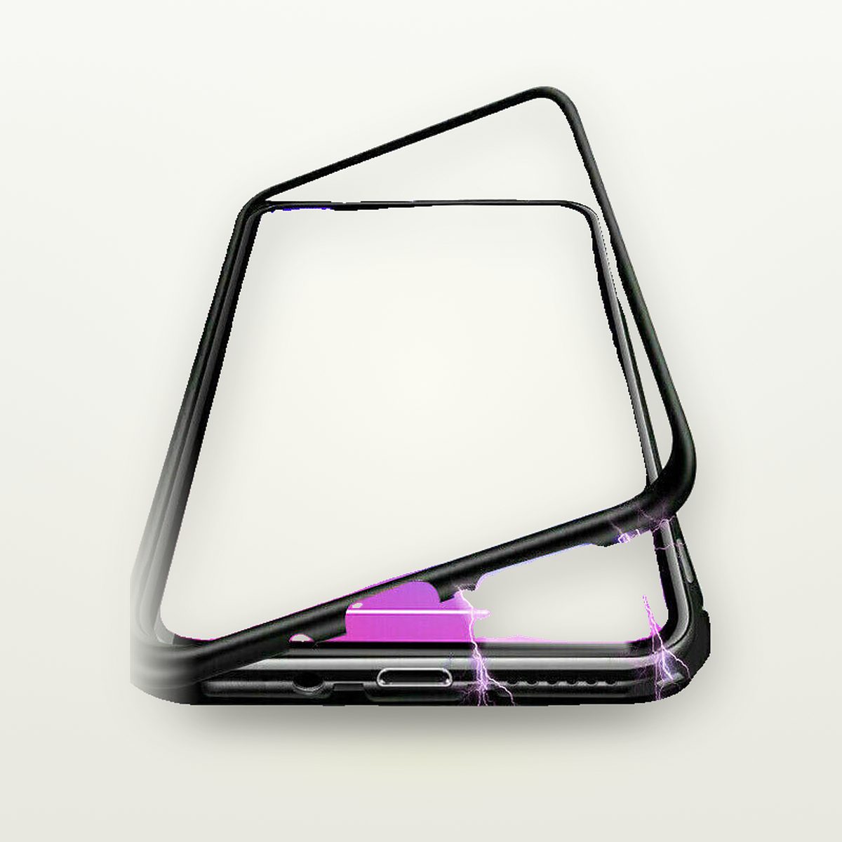 Magnetic Metal Frame Tempered Glass Case for iPhone 11–15 — GripLux (2)