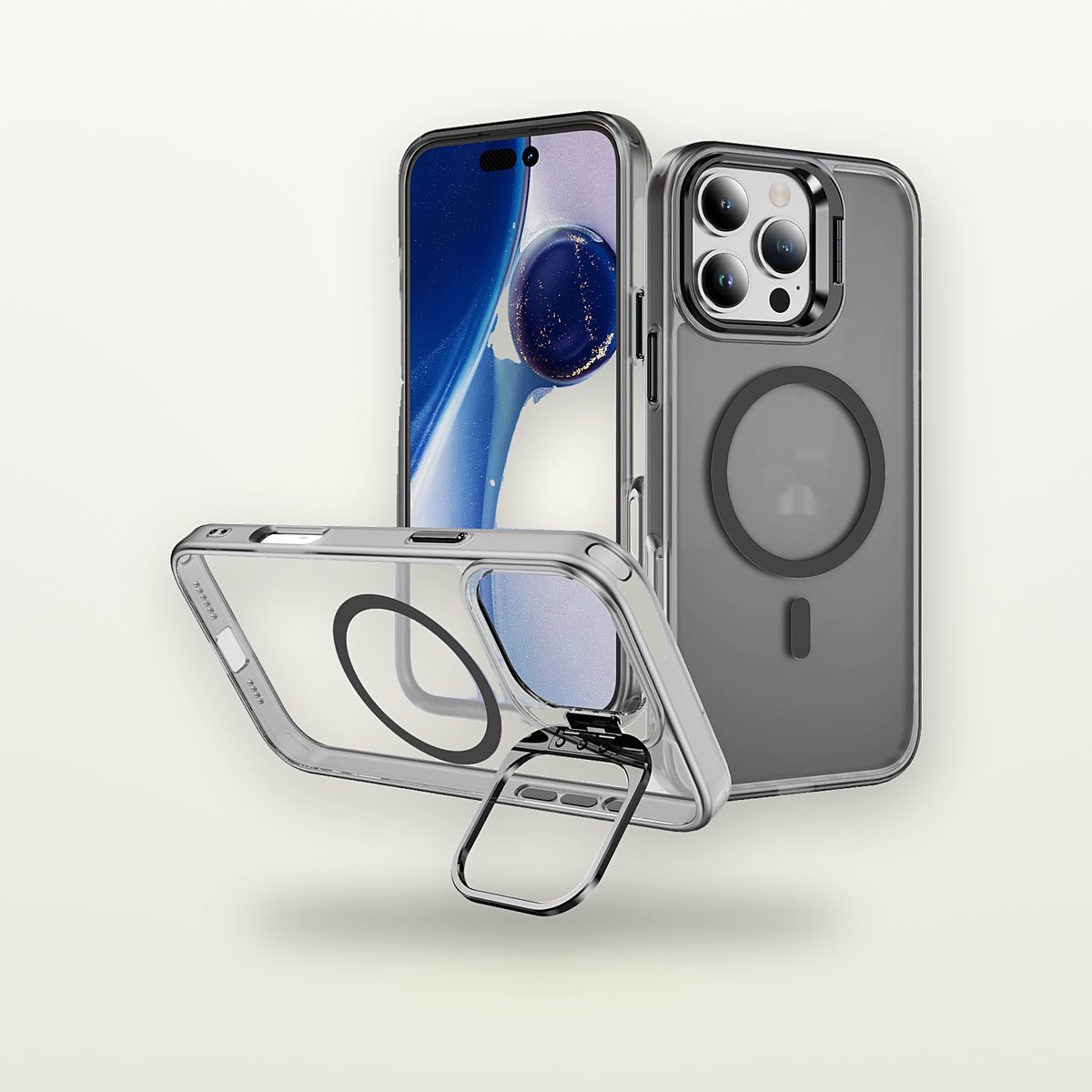 Lens Ring Kickstand MagSafe Case for iPhone 14–16 — GripLux