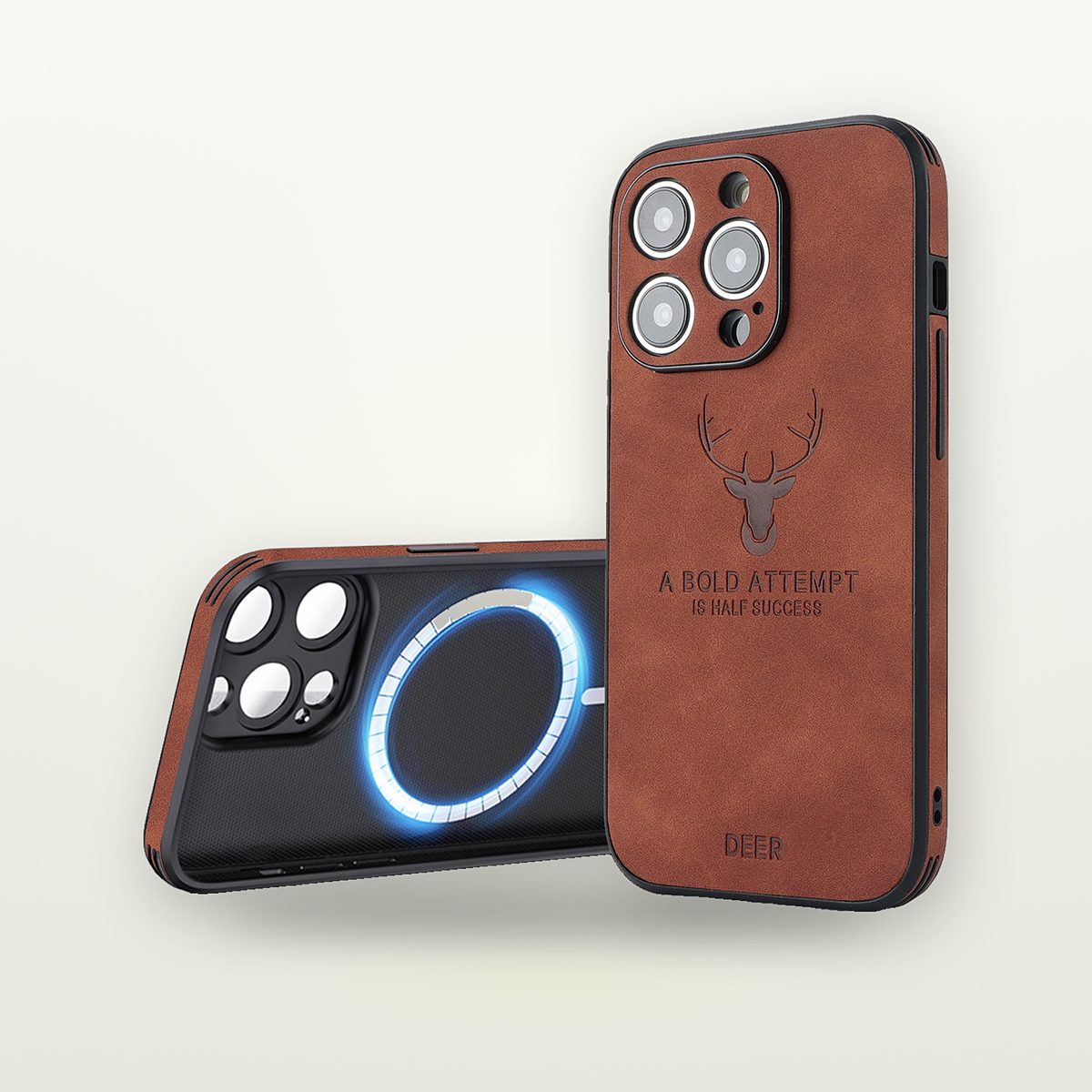Embossed Moose Faux Leather MagSafe Case for iPhone 16 Series — GripLux (3)