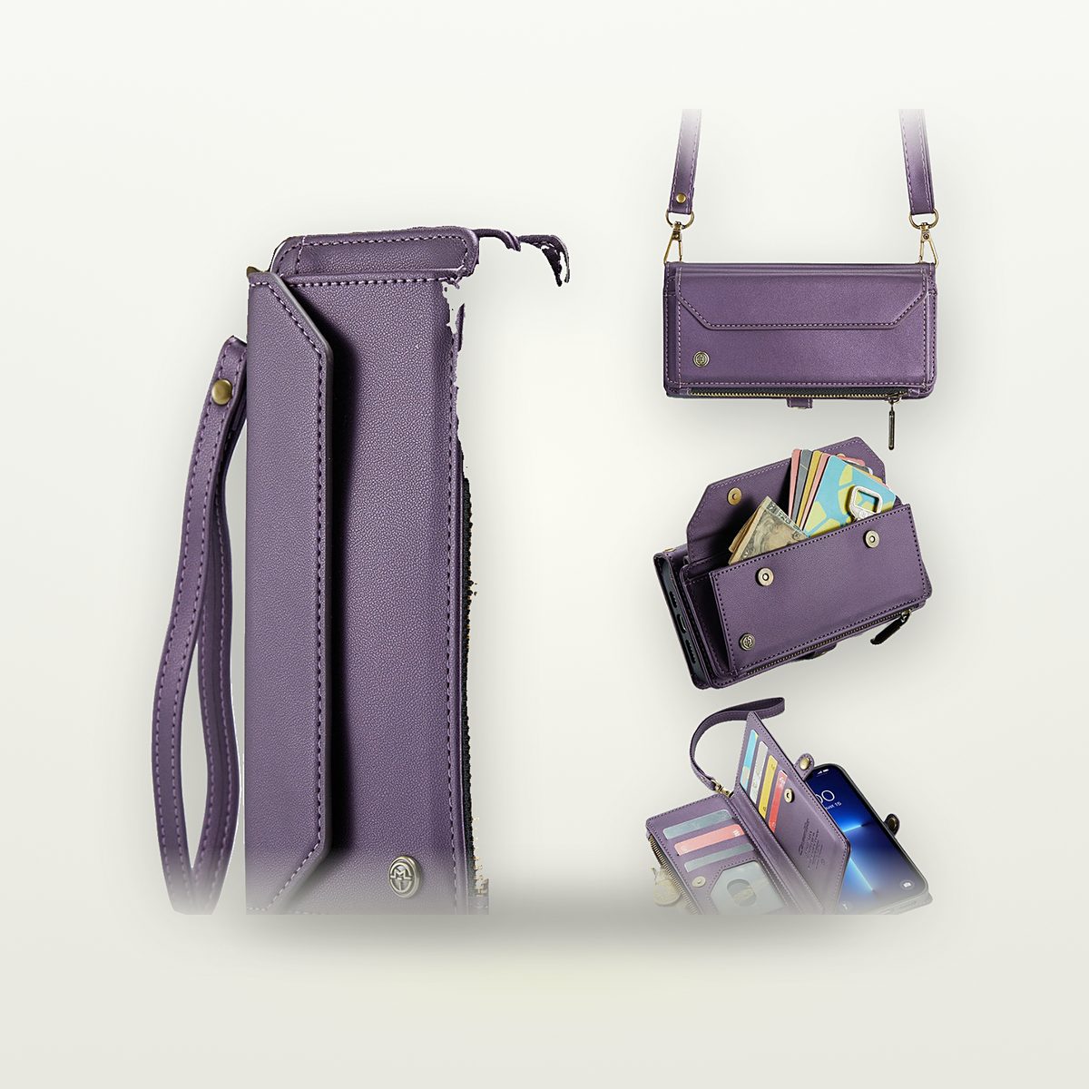 Leather-Look Wallet Stand Magnetic Case for Galaxy S25 Ultra — GripLux (3)