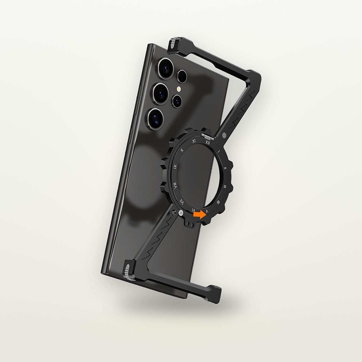 CNC Aluminum Z-Stand Magnetic Case for Galaxy S22–S25 Ultra — GripLux
