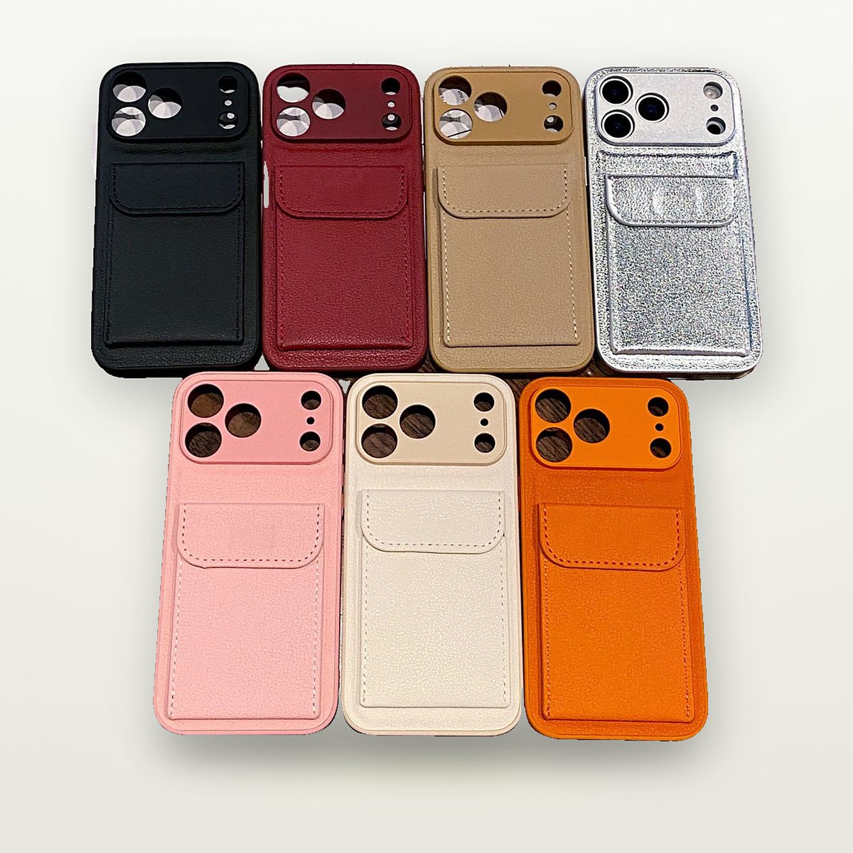 Faux Leather Card Holder Case for iPhone 14–17 — GripLux