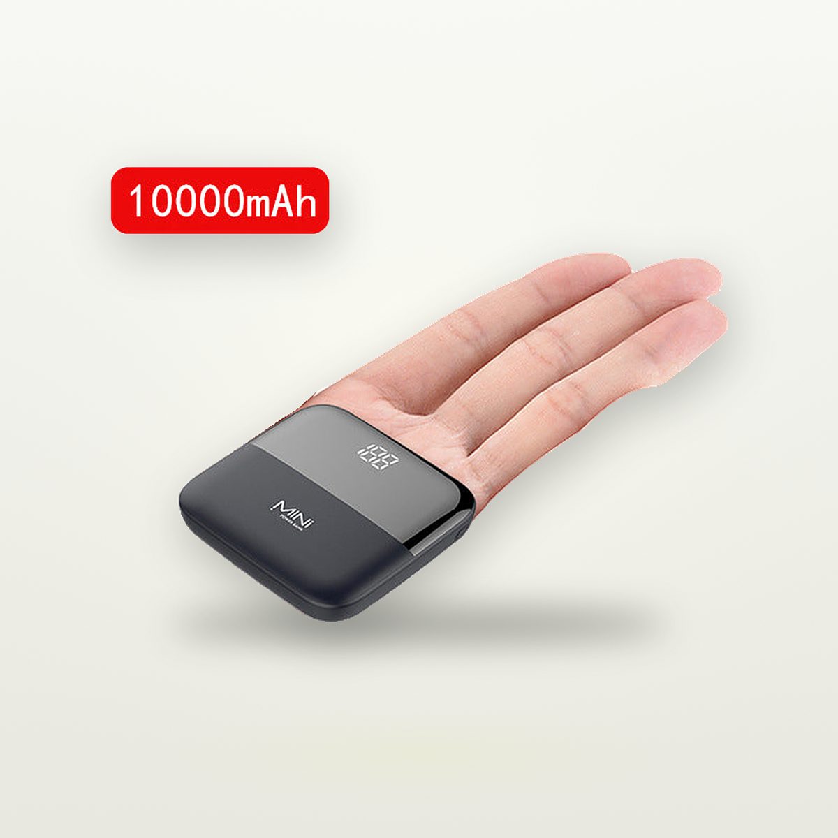 Compact 10,000mAh Power Bank with Display — GripLux
