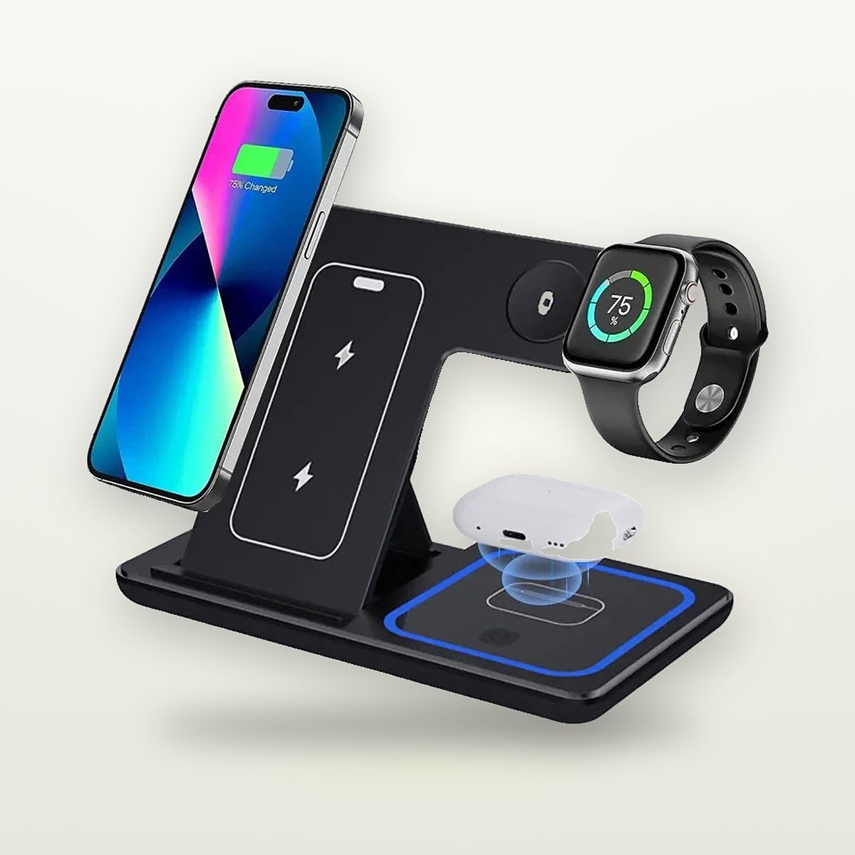 15W Foldable 3-in-1 Wireless Charging Stand — GripLux