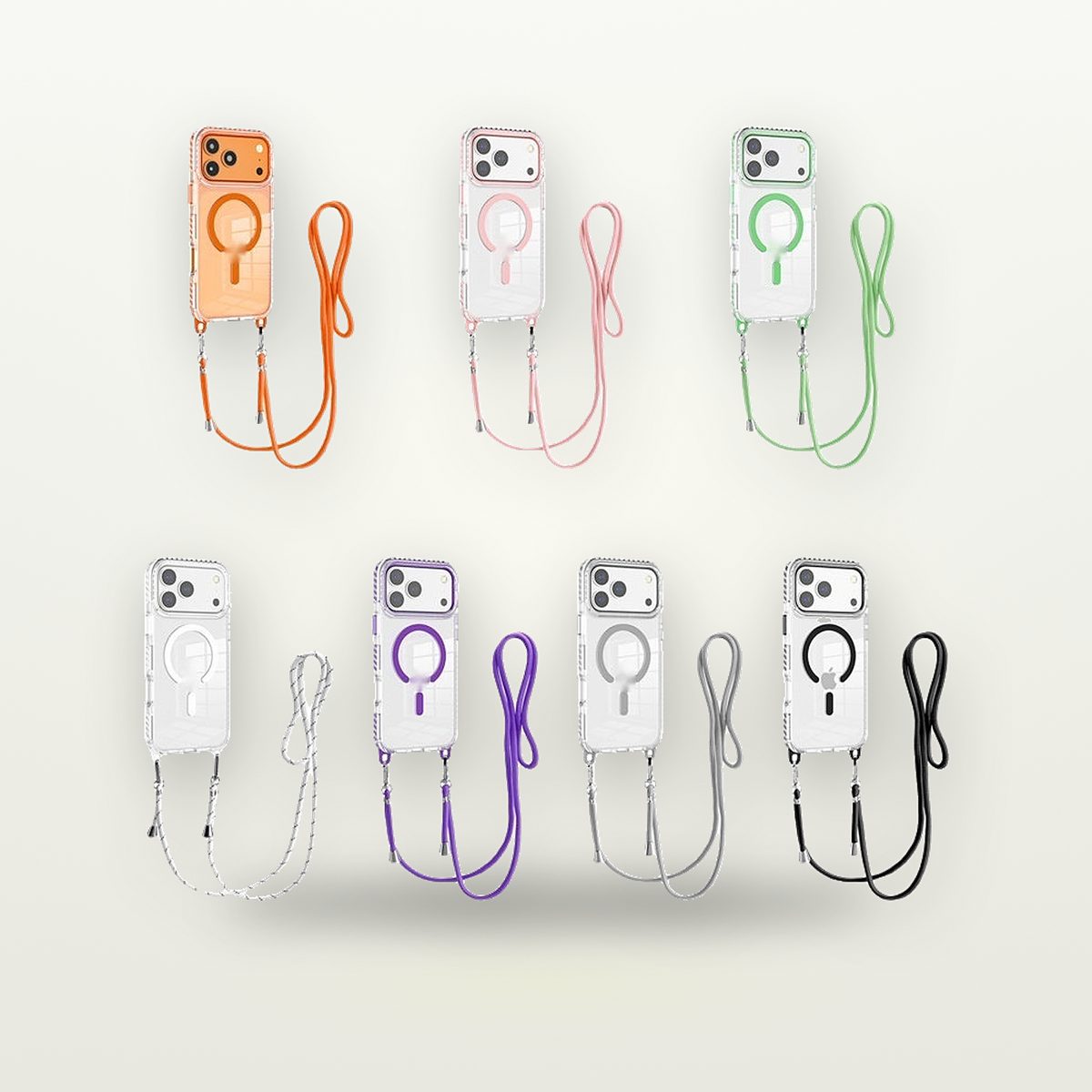 Clear MagSafe Crossbody Lanyard Case for iPhone 13–17 — GripLux