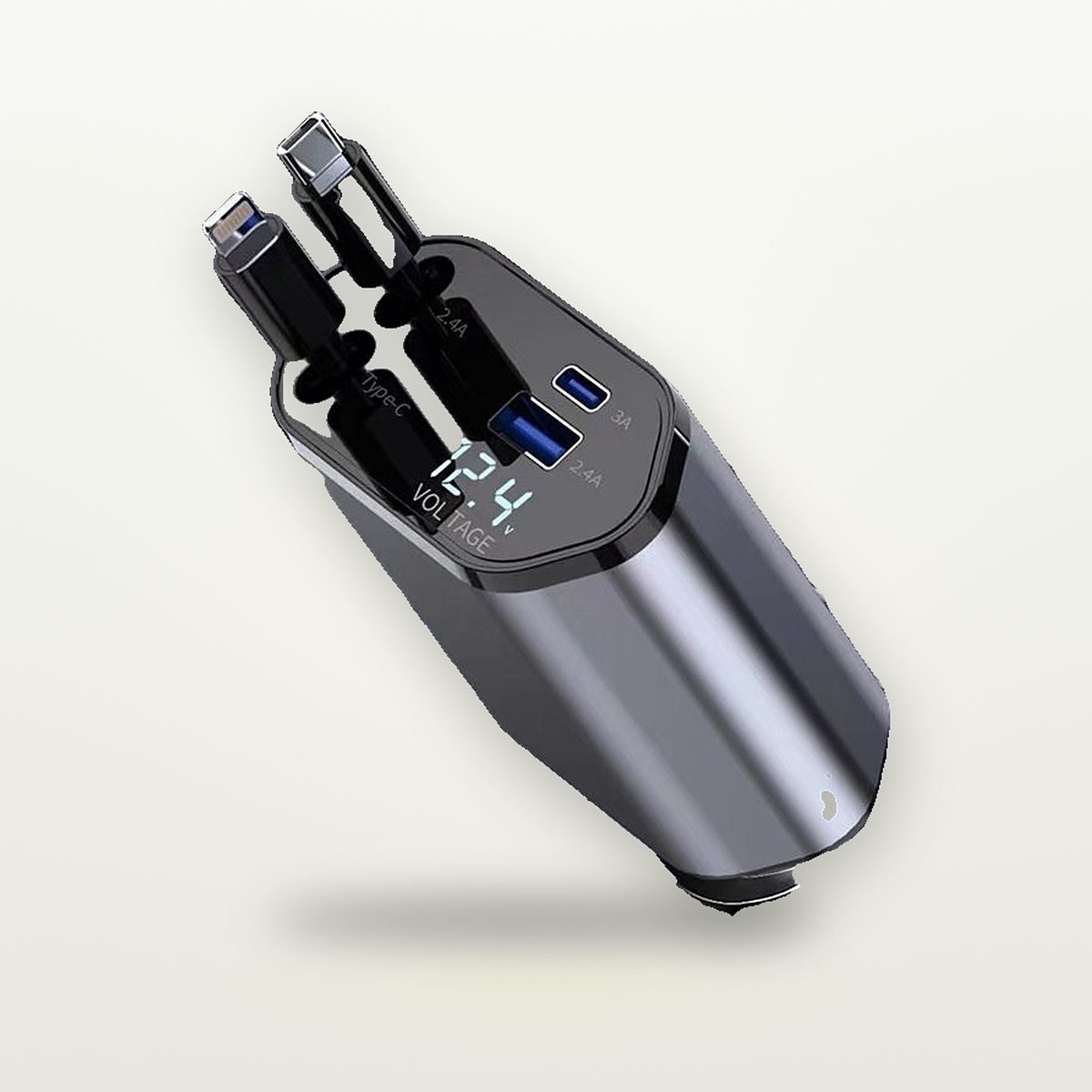 120W Retractable 4-Port Car Charger — GripLux (7)