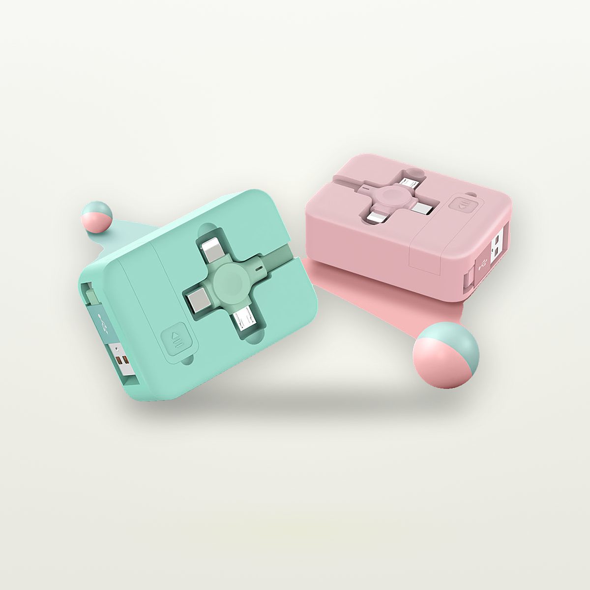 Macaron Retractable 3-in-1 Cable with Phone Stand — GripLux (2)