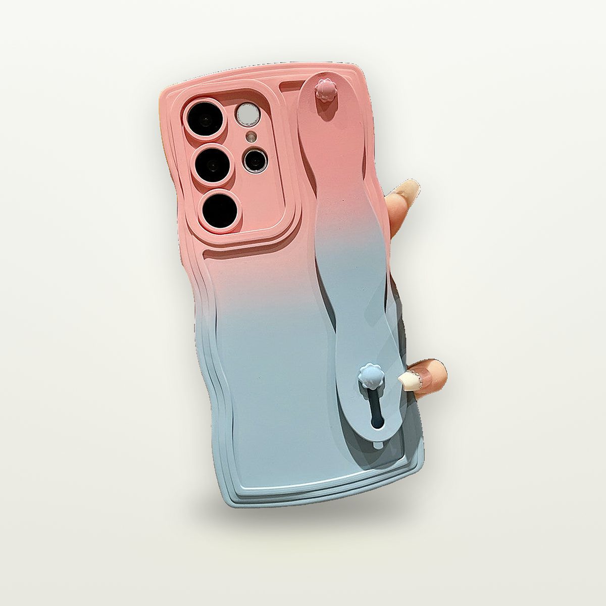 Wavy Edge Wrist Strap Stand Case for Galaxy S21–S25 — GripLux (5)