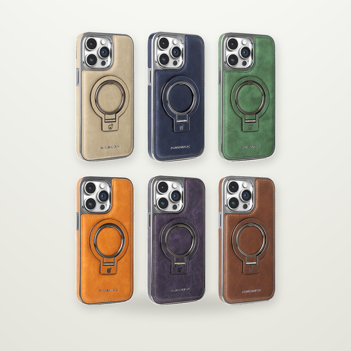Business Leather-Look Magnetic Kickstand Case for iPhone 14–17