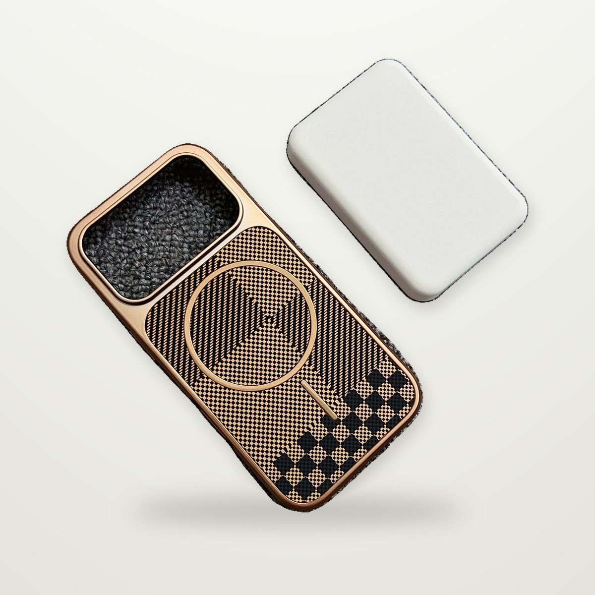 Electroplated Carbon-Pattern MagSafe Case for iPhone 13–17