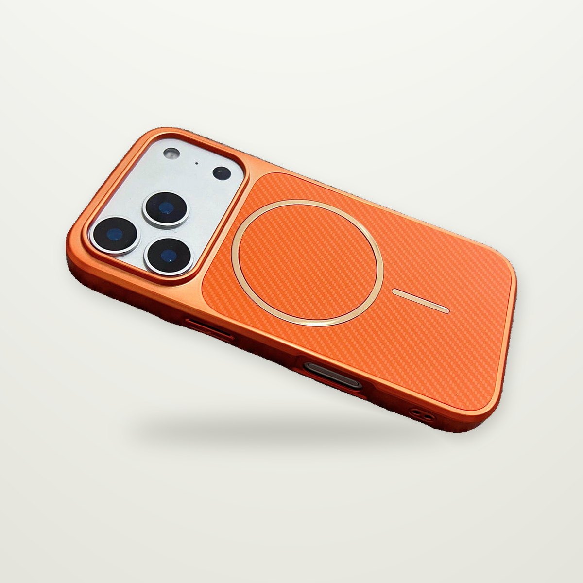 Electroplated Carbon-Pattern MagSafe Case for iPhone 13–17