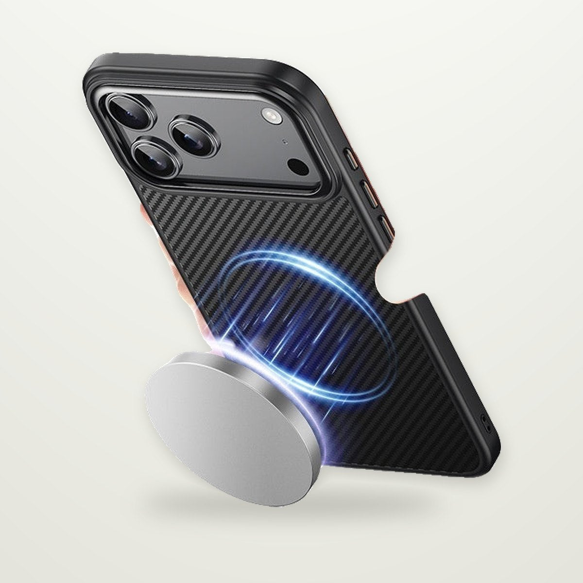 Two-Piece Carbon Fiber Magnetic Case for iPhone 12–17