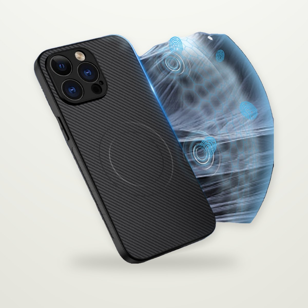 Matte Carbon-Pattern Magnetic Case for iPhone 13–17