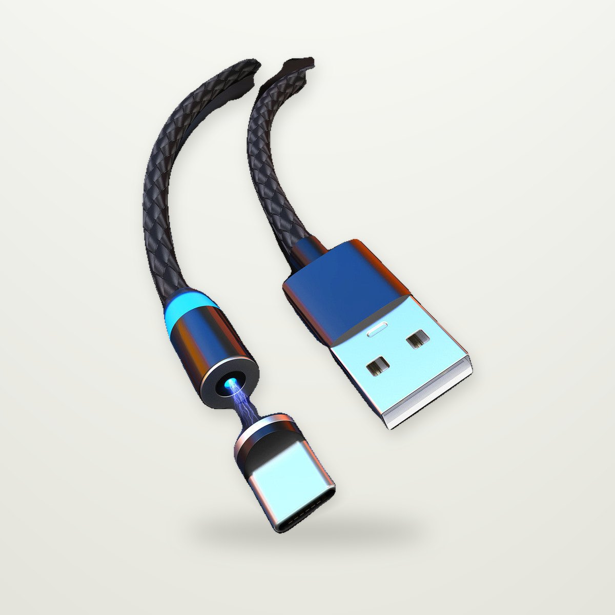Magnetic LED Charging Cable with Swappable Tips