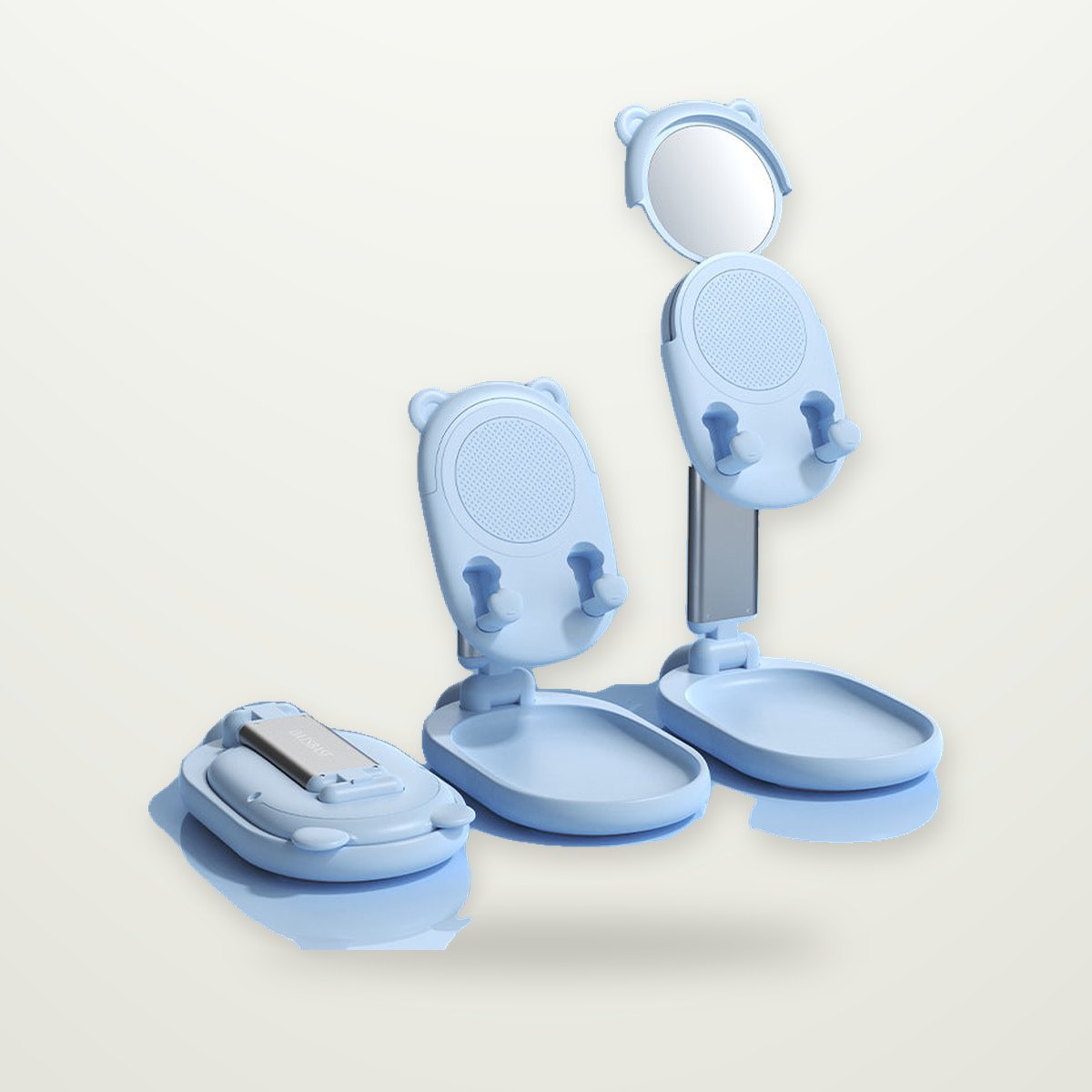 Folding Desk Stand with Mirror for Phones & Tablets