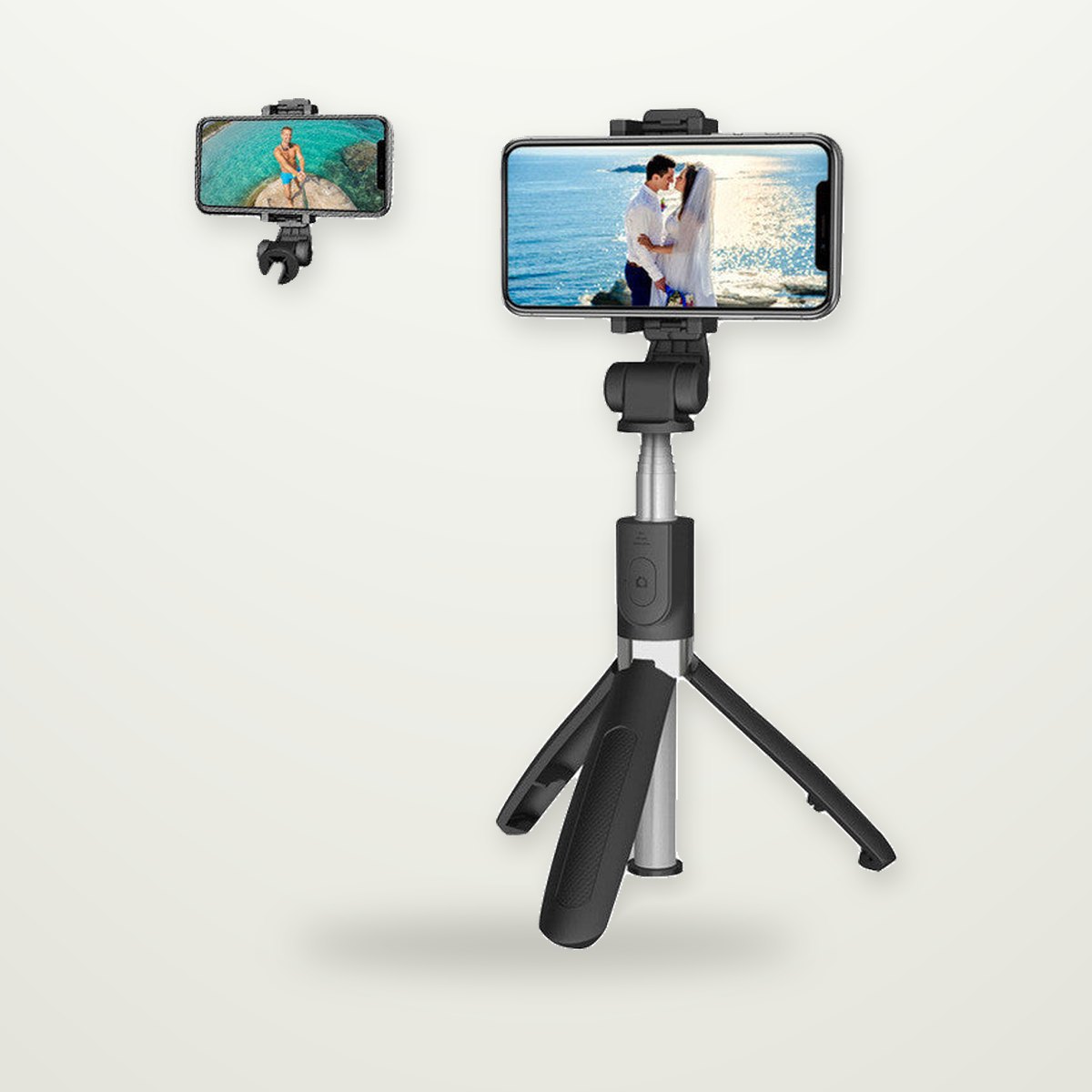 Extendable Selfie Stick Tripod, Optional Fill Light