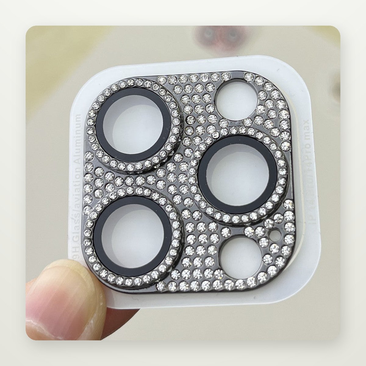 Crystal-Ring Integrated Camera Lens Protector for iPhone 11–15