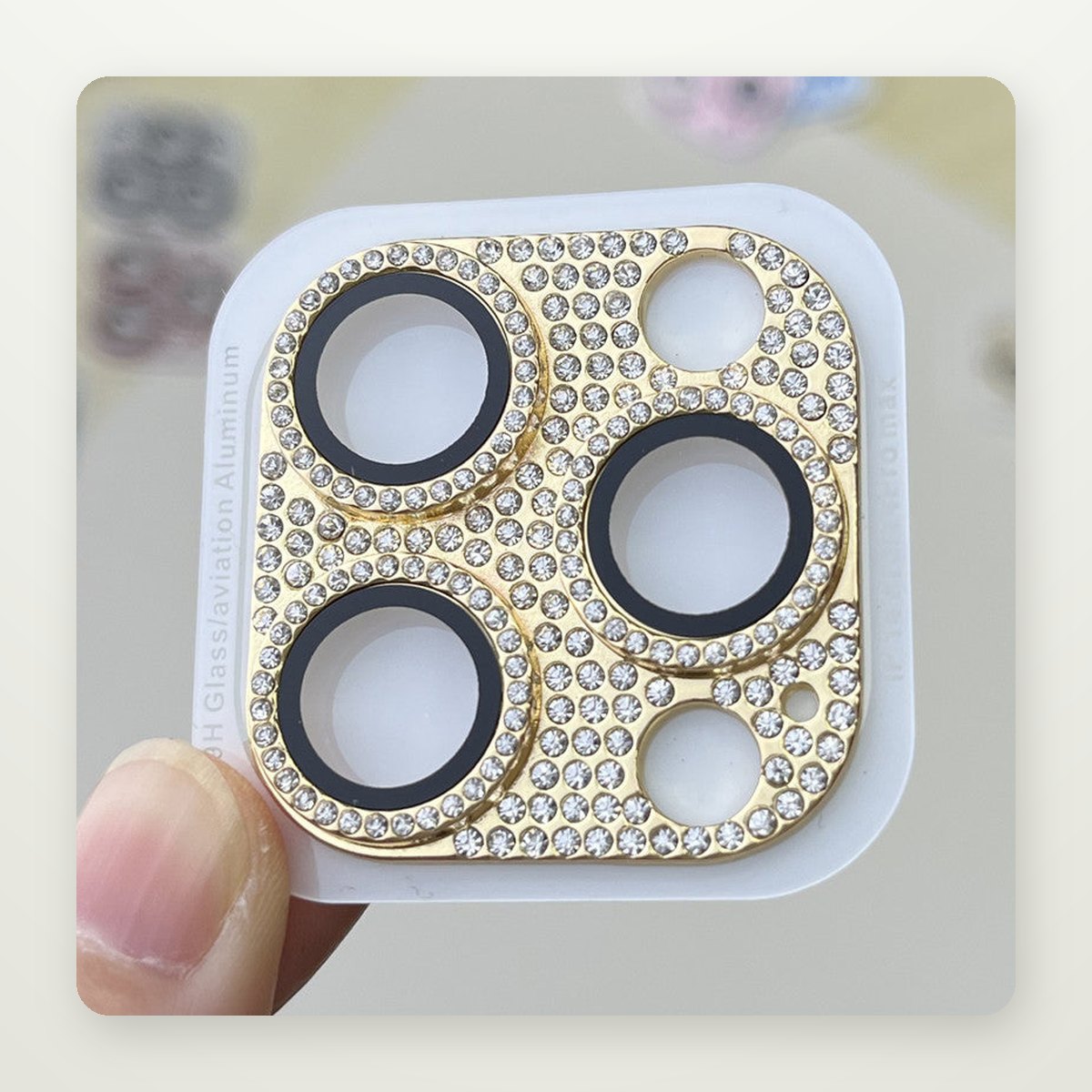Crystal-Ring Integrated Camera Lens Protector for iPhone 11–15