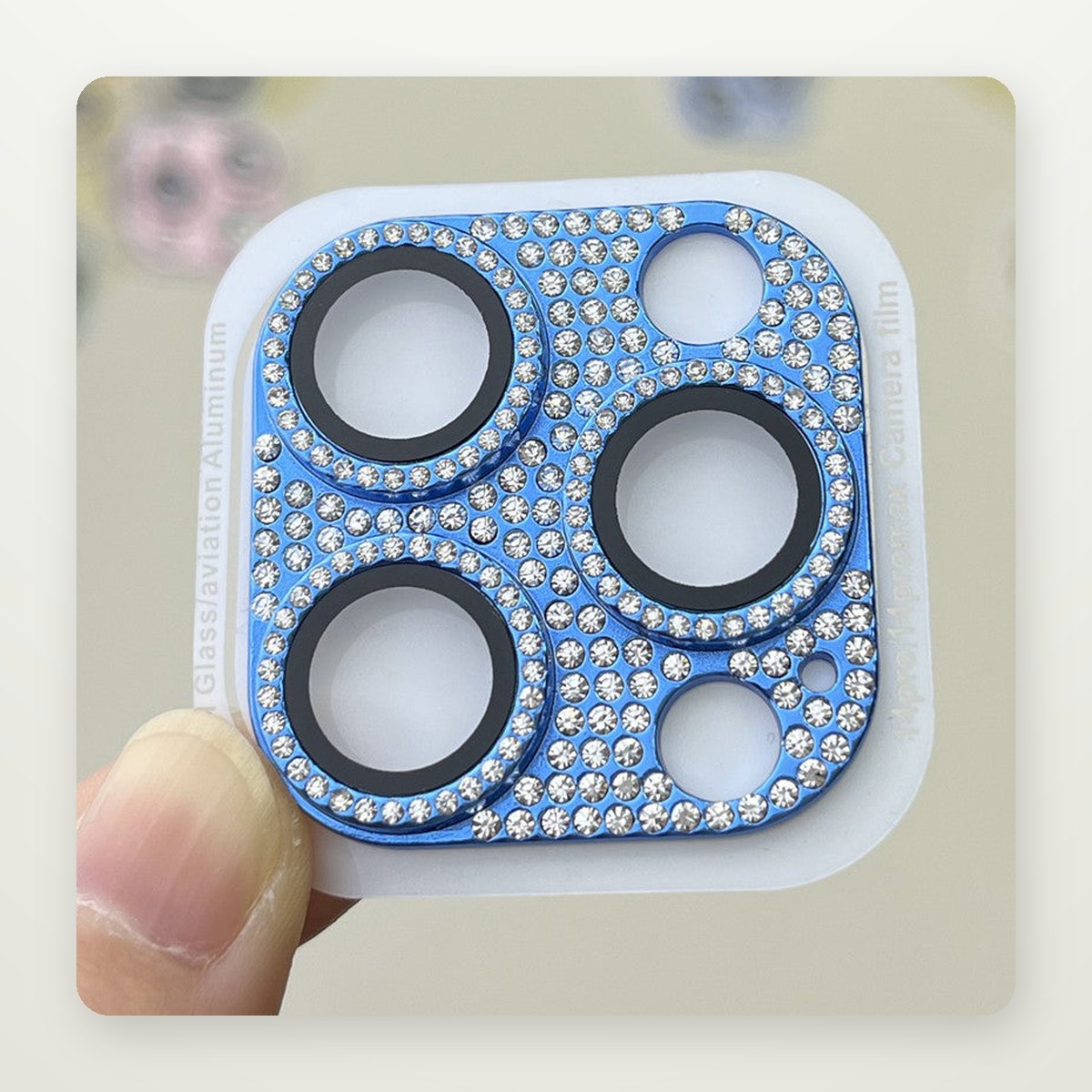 Crystal-Ring Integrated Camera Lens Protector for iPhone 11–15