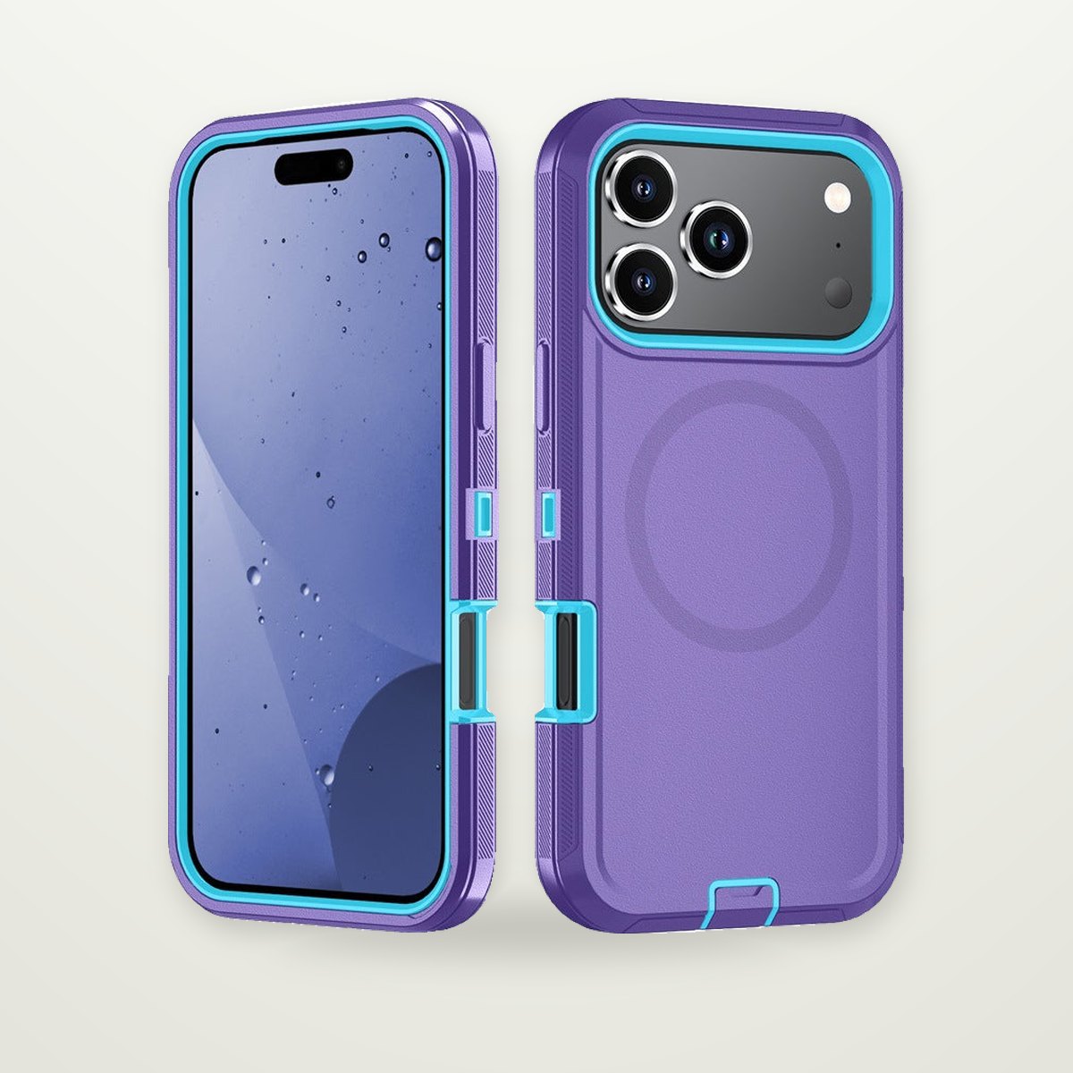 Two-Tone Magnetic Kickstand Case for iPhone 14–17