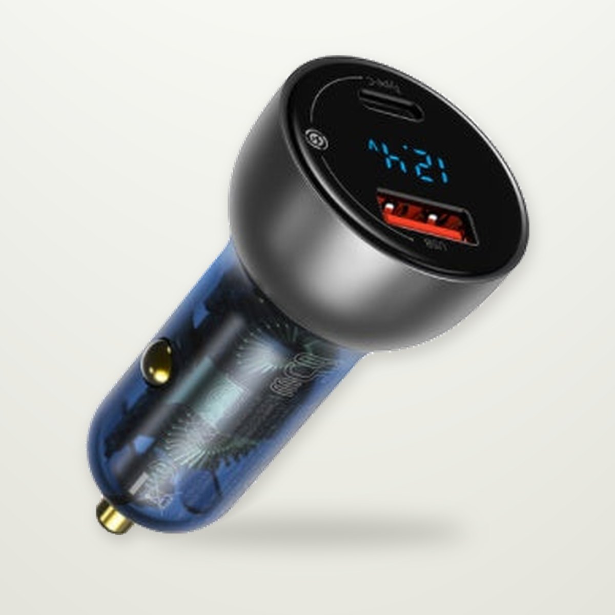 65W Dual-Port Car Charger with Voltage Display