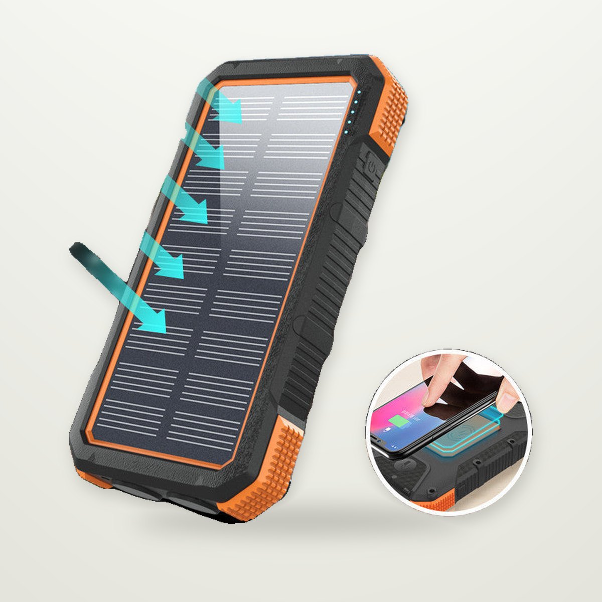 Solar Power Bank with Compass, up to 16,000mAh