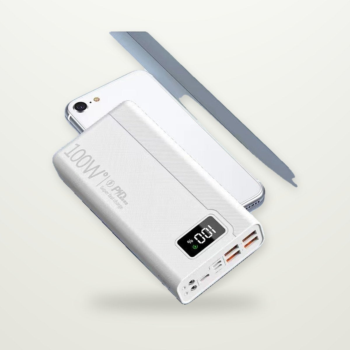 High-Capacity Power Bank, 20,000–50,000mAh