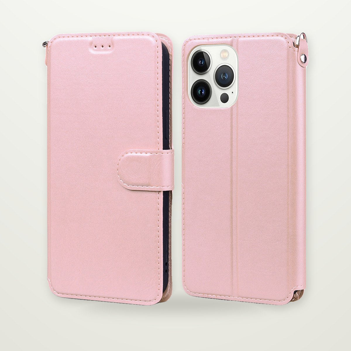 Leather-Look Flip Wallet Case for iPhone 14–17