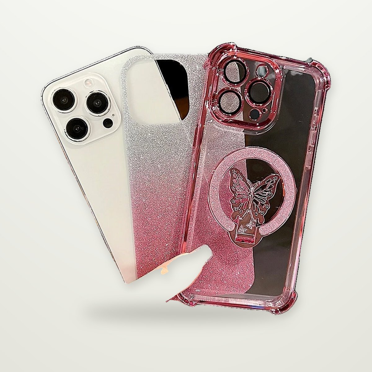 Electroplated Bow Magnetic Stand Case for Galaxy S22–S25
