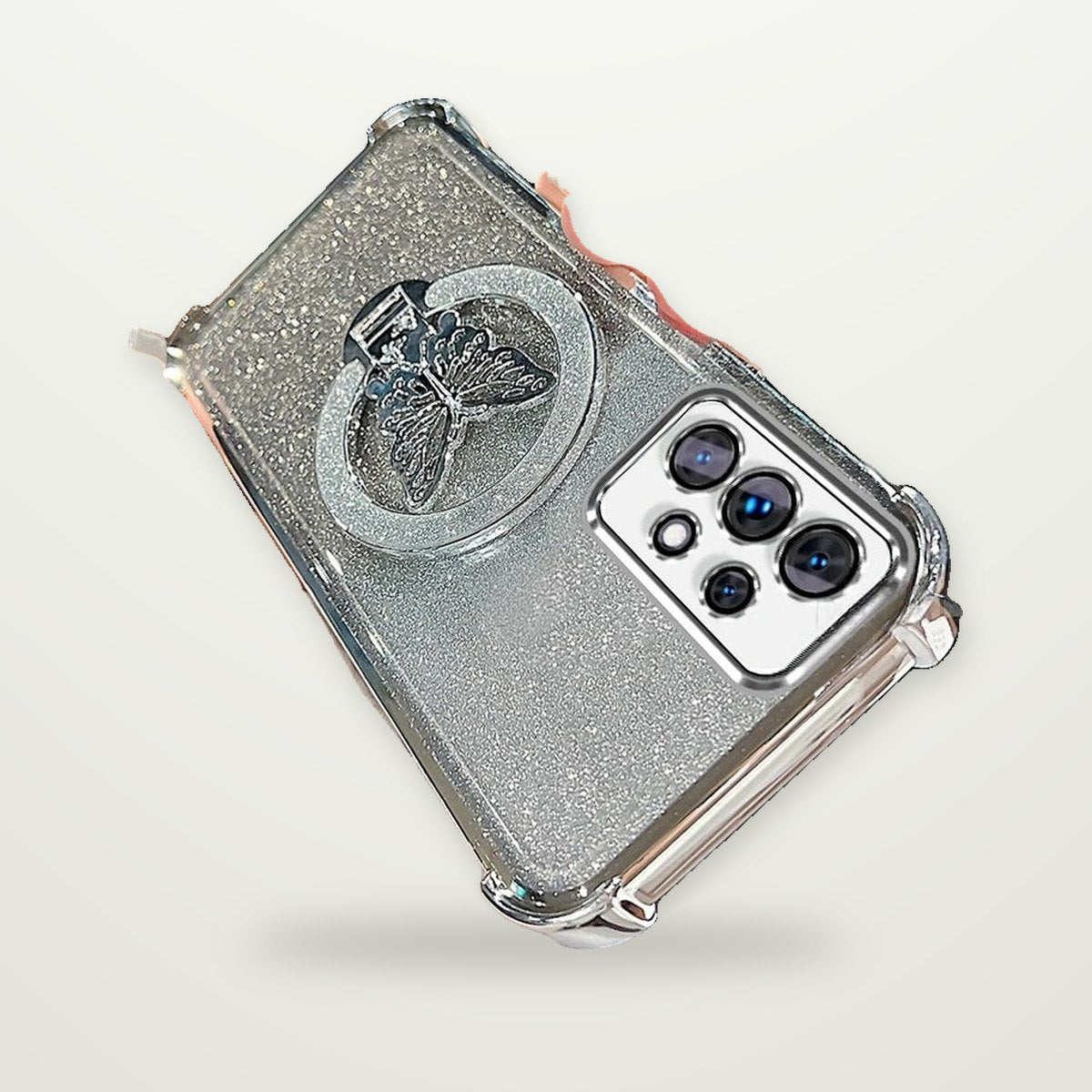 Electroplated Bow Magnetic Stand Case for Galaxy S22–S25