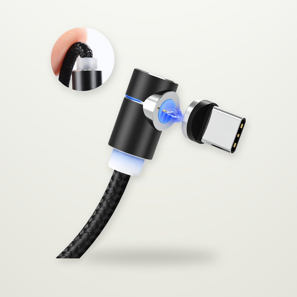 360° Magnetic Charging Cable with LED