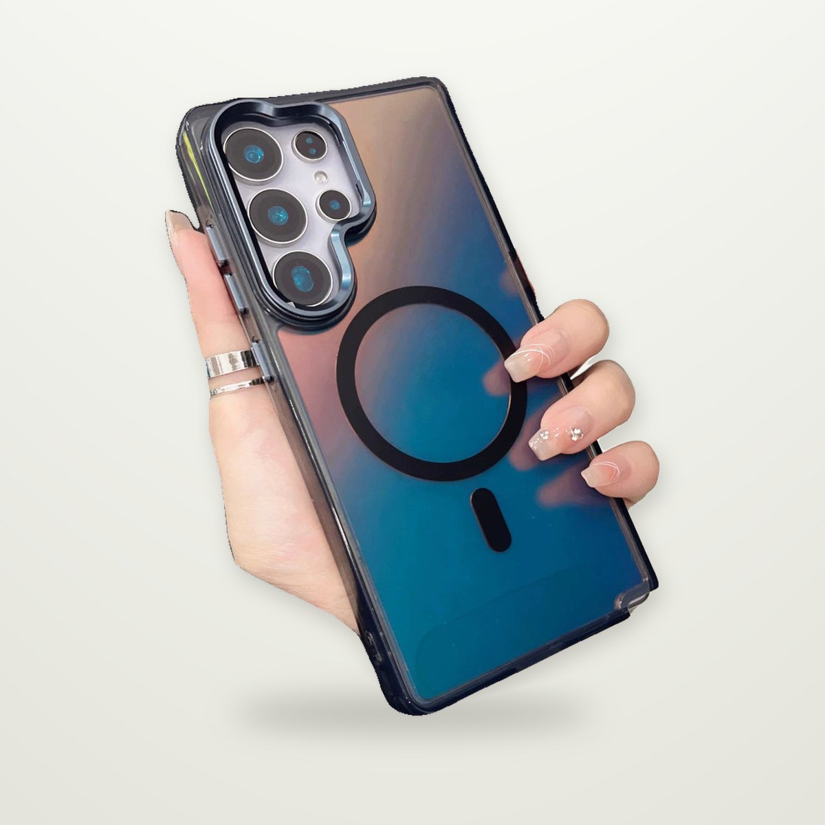 Matte Gradient Magnetic Case with Metal Lens Frame for Galaxy S23–S26