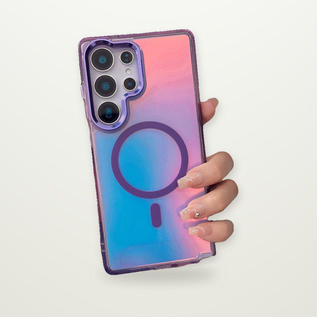 Matte Gradient Magnetic Case with Metal Lens Frame for Galaxy S23–S26