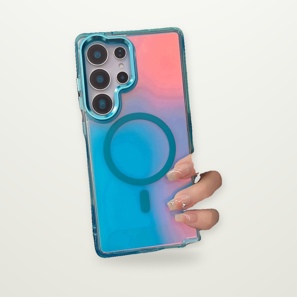 Matte Gradient Magnetic Case with Metal Lens Frame for Galaxy S23–S26