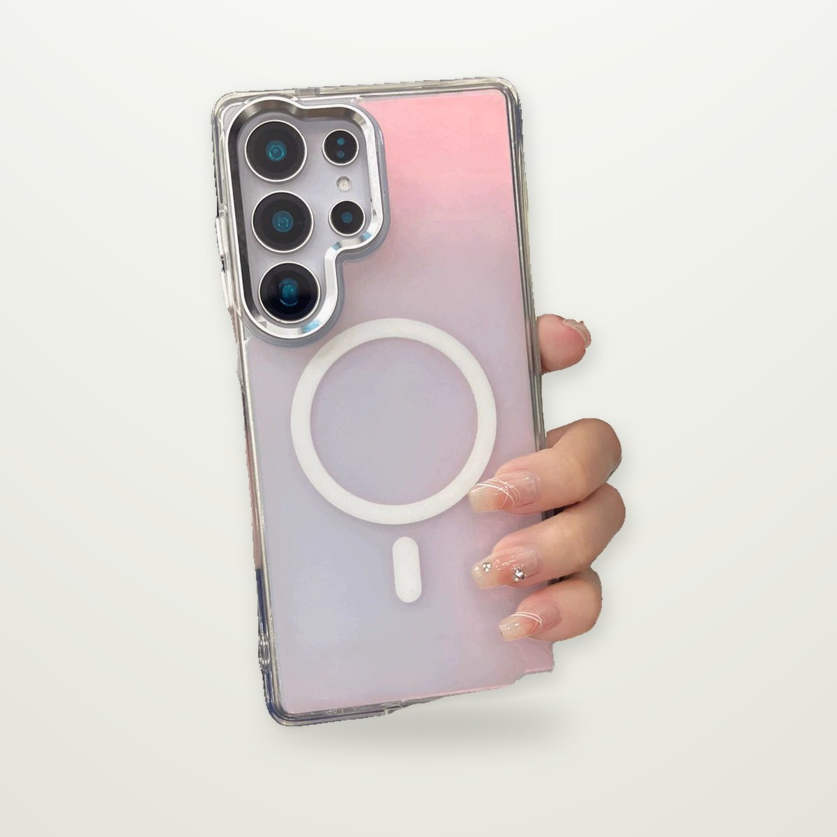 Matte Gradient Magnetic Case with Metal Lens Frame for Galaxy S23–S26