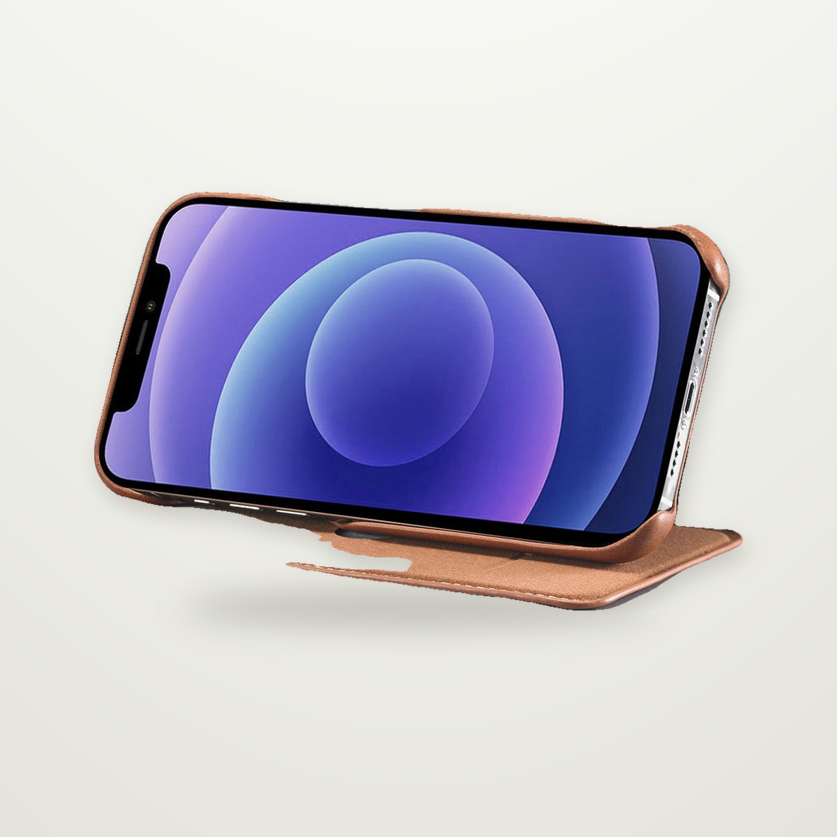 Minimalist Leather-Look Flip Case for iPhone 13–17