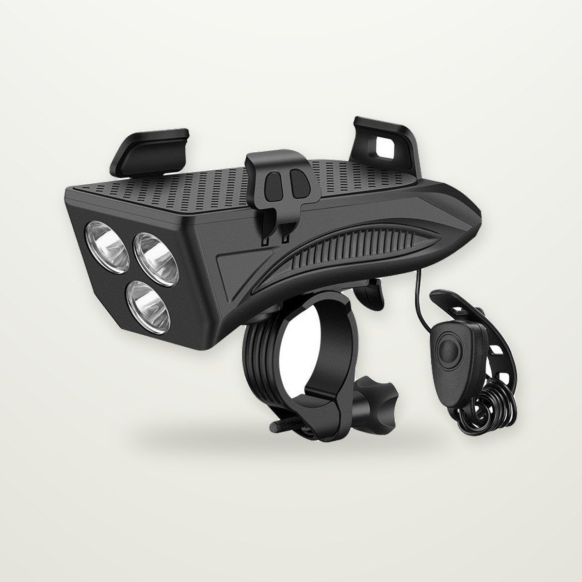 4-in-1 Bike Phone Mount with 400-Lumen Light & Power Bank