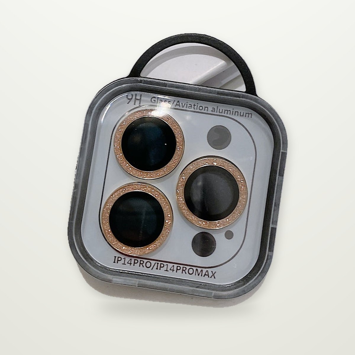 Glitter Metal-Ring Camera Lens Protectors for iPhone 13–15