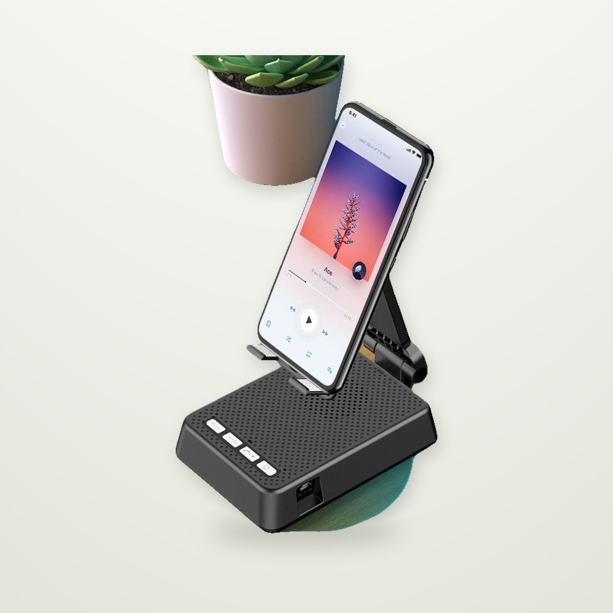 Phone Stand with Bluetooth Speaker & Mic