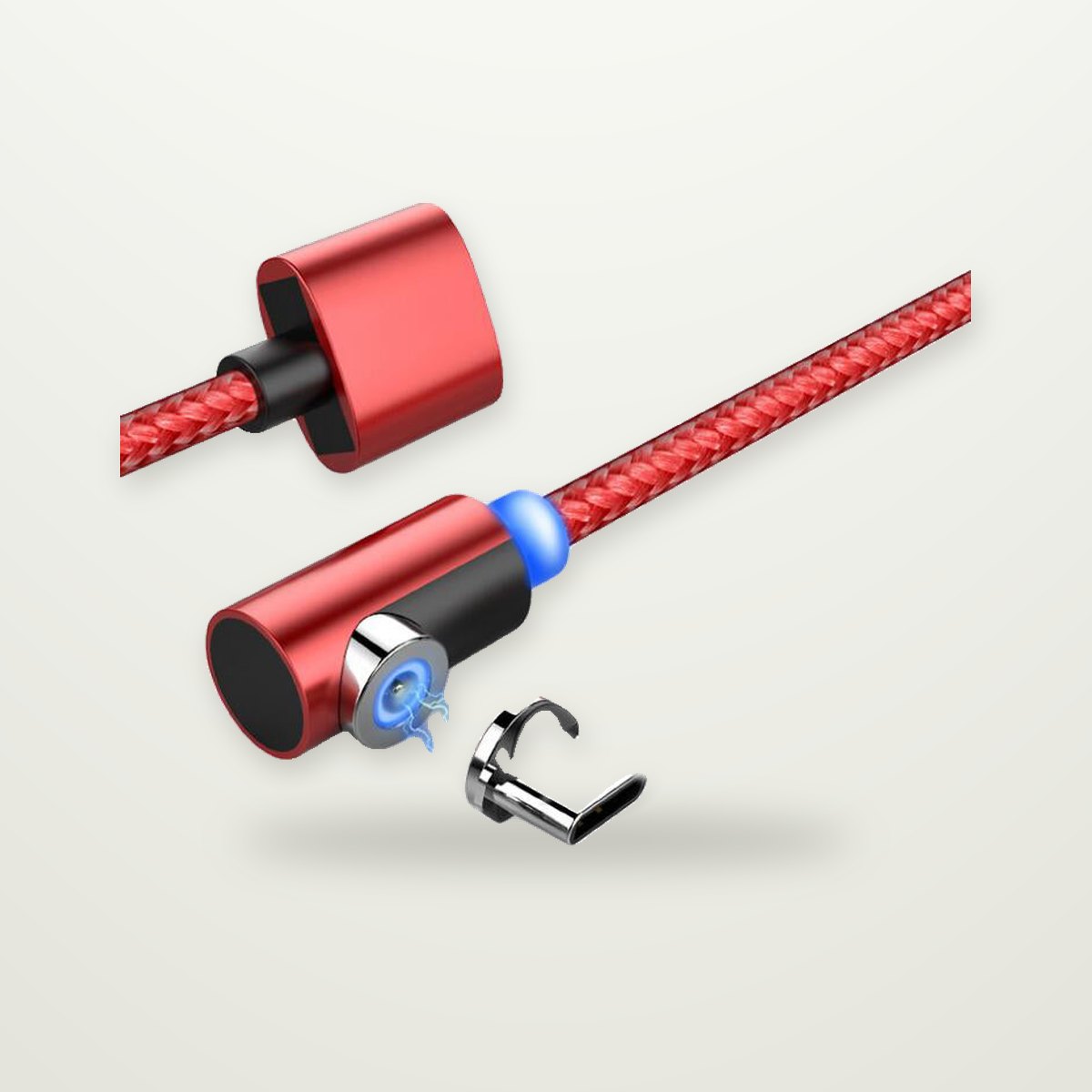 90° Braided Magnetic Charging Cable for Gaming
