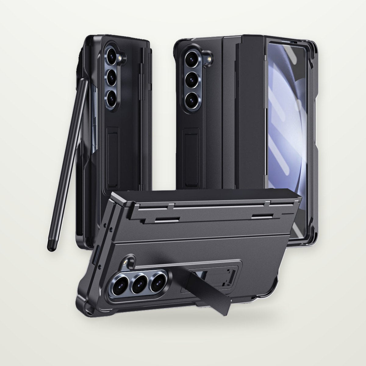 Hinged Case with S Pen Slot & Kickstand for Galaxy Z Fold3–7