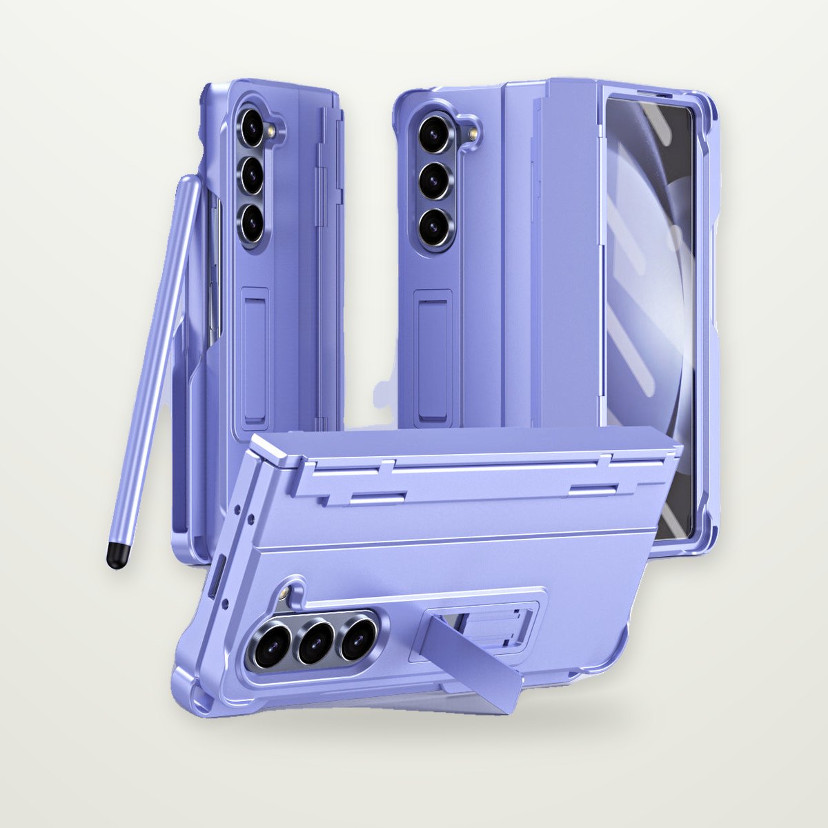 Hinged Case with S Pen Slot & Kickstand for Galaxy Z Fold3–7