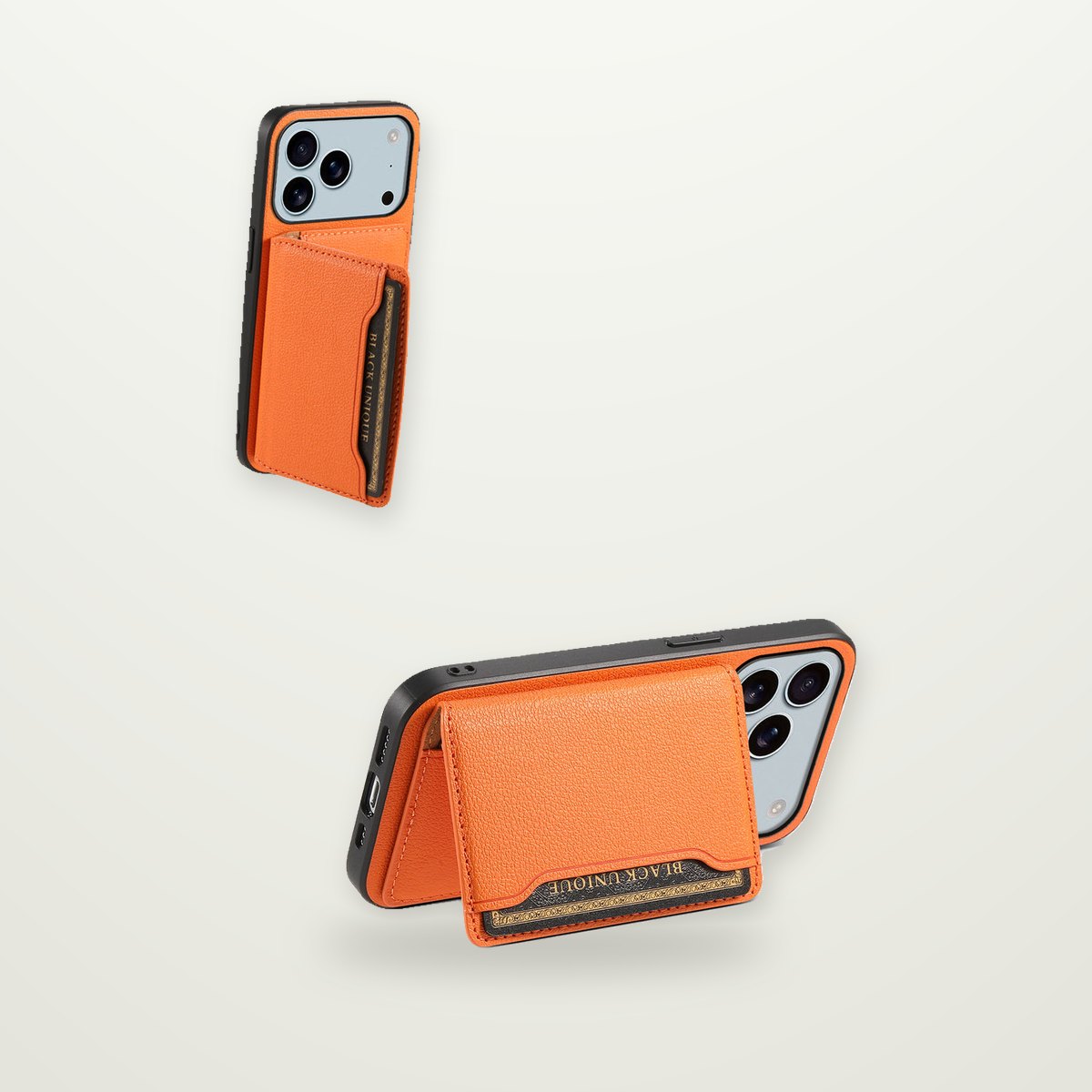 Leather-Look Card Slot Stand Case for iPhone 11–17