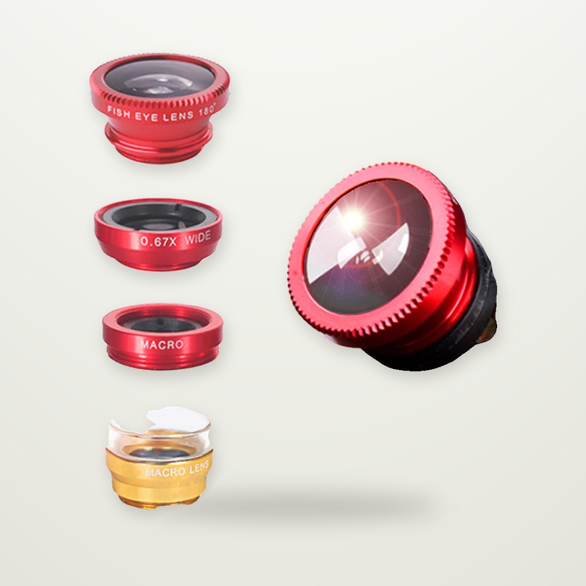 3-in-1 Fisheye, Wide & Macro Clip-On Lens