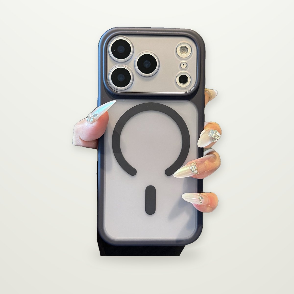 Semi-Clear Shockproof Magnetic Case for iPhone 14–17