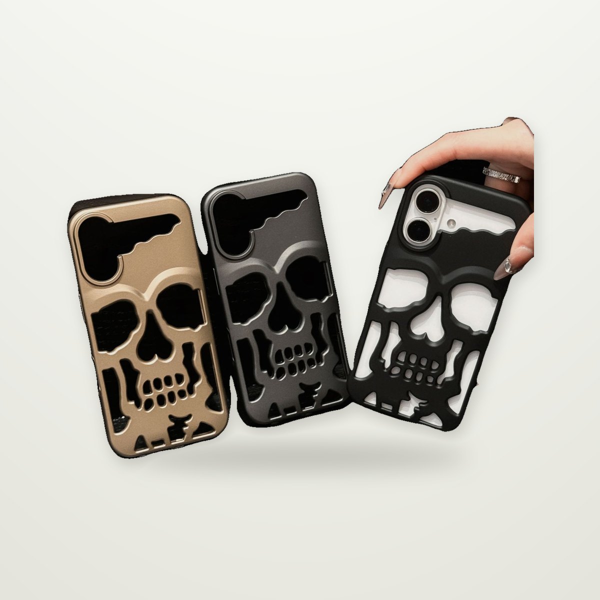 Skull Vent Matte Silicone Case for iPhone 17 Series