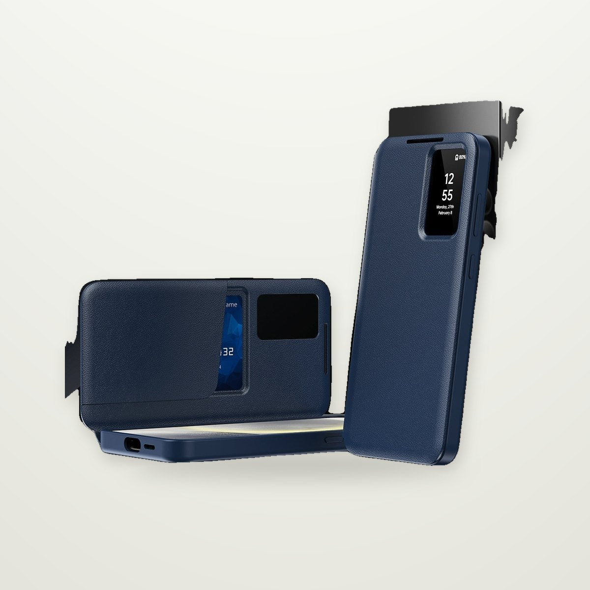 Leather-Look Card Case for Galaxy S25 Series