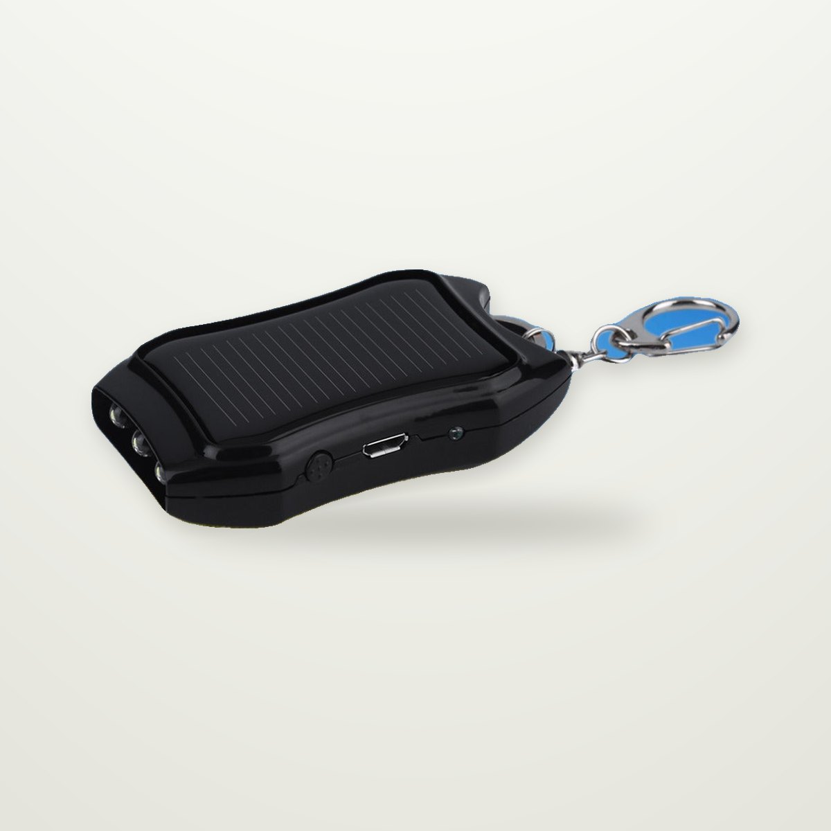 Solar Keychain Power Bank with LED Light